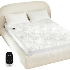 Caperia Heated Mattress Pad Twin Electric Bed Warmer 9 Heat Settings Auto Off De