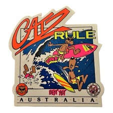 Original Vintage Cats Rule Best Yet Surfing Australia Sticker Decal - Neon Baby