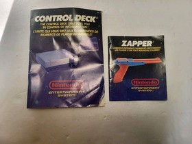 Nintendo NES Console Bundle 2 OEM Controllers Zapper Mario Duck Hunt Manuals