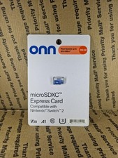 Onn 256GB Micro SDXC Express Card Nintendo Switch 2 800 MB/s Read Speed New 