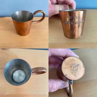 HMS VICTORY PUSSER'S RUM COPPER CUP BRITISH ROYAL NAVY 1/2 GILL MEASURE NELSON