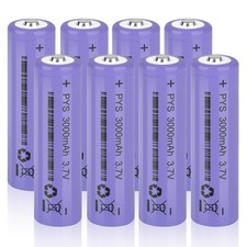 8PACK 3.7V 3000mAh Li-ion Rechargeable Battery Button Top Cell For Flashlight
