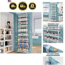 Over The Door Pantry Organizer  9-Tier Over The Door Organizer with Adjustable...