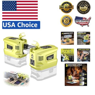 Power Inverter 200W for Milwaukee - Built-in LED Light & Multiple Ports, 2PCS