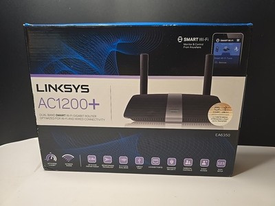 Linksys AC1200+ Dual-Band Smart Wi-Fi Router - EA6350 Black New Open Box