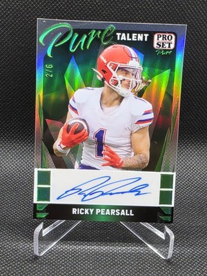 2023 LEAF PRO SET RICKY PEARSALL PURE TALENT AUTO 2/6 49ERS   RC GREEN PRIZM