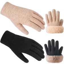 Winter gloves for women Touch screen Elastic Thermal knit Lining Warm Gloves ...