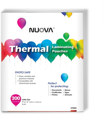 Premium Thermal Laminating Pouches, 9'' X 11.5''/Letter Size/3 Mil, 200 Pack (LP20