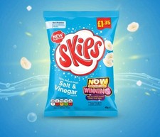 Skips  16 x 45g Salt & Vinegar Crisps, Light Melty & Zingy! Flavour Grab Bag