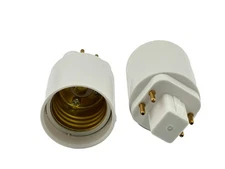 Rebaydo 2pcs GX24 4 Pin to E26/E27 Converter
