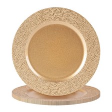 Hammered Charger Plates - 33cm - Gold - Pack of 6