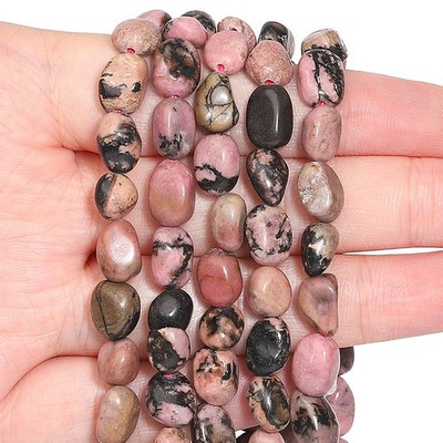 8-10mm Irregular Natural Red Jasper Indian Agate Rose Quartz Stone Beads Loose 