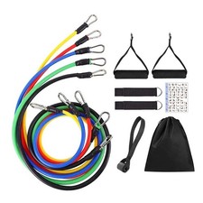 11 PCS Resistance Band Set Yoga Pilates Abs Exercise Fitness Tube Workout Bands