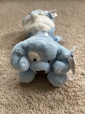 New Baby Gund blue "Spunky" puppy dog lovey with tags 12"x12" satin back