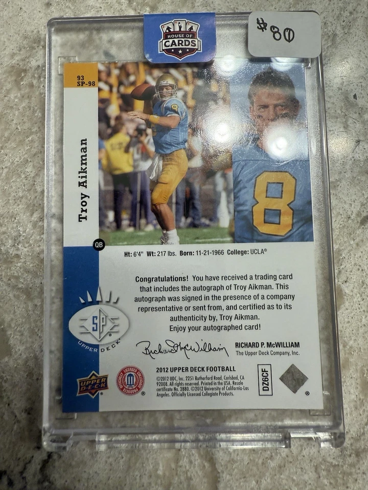 Troy Aikman 2012 cubierta superior automático SP-98 Foto 2 de 2