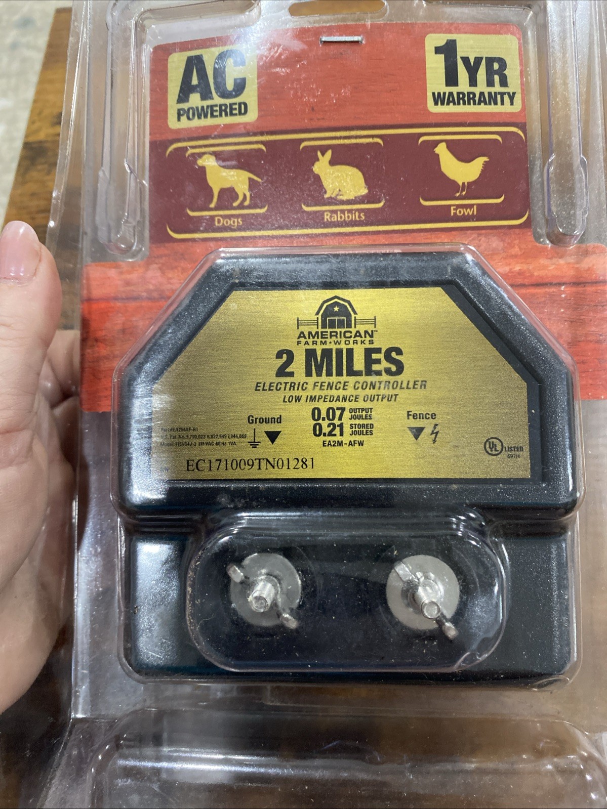 American Farm Works 2 Mile Electric Fence Controller AC Powered, New