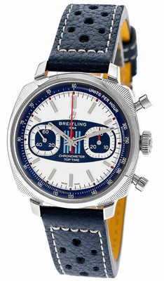 Breitling Top Time B01 Racing 38mm Blue Dial Leather Men's Watch