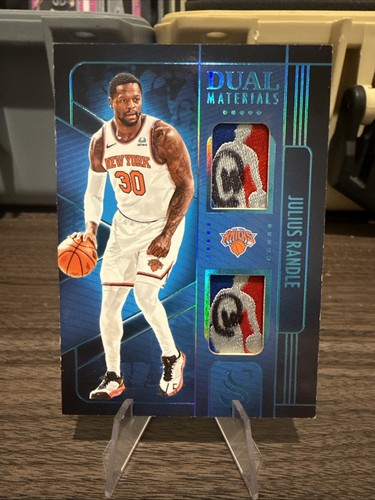 2024-25 Panini Silhouette Julius Randle /5 Dual Logoman Patch Game Use/Worn