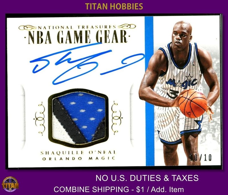 2014 National Treasures Game Gear PATCH Autograph #SO Shaquille O'Neal AUTO /10