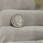 1900 S US Barber Silver Dime 10c AU Details (Cleaned)