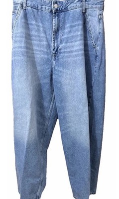 Bershka Wide-Leg Baggage Relaxed Light Blue Denim Jeans Mens US 31x29 Skater NWT