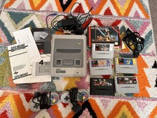 Super Nintendo SNES Console And Games Bundle working all leads   