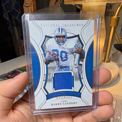 🐐 /99 BARRY SANDERS PLAYER-WORN PATCH 🔥 National Treasures mem