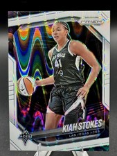 2025 Panini Prizm WNBA #58 Kiah Stokes White Seismic Prizms