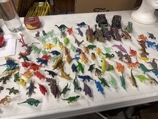 Huge Dinosaur Toy Lot 107 PCS Figures  Pull Back Dino Cars Kids Playset