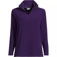 Lands’ End Women's Thermacheck 100 Fleece Quarter Zip Pullover Top, Size L