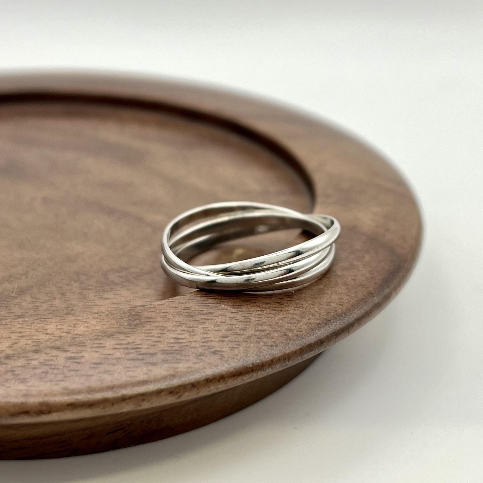 Bague 3 anneaux entrelacés argent 925 cadeau idéal symbole d'amour éternel taille 58