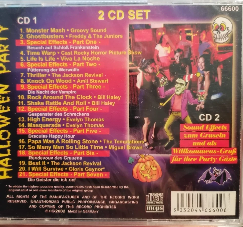 Various Halloween Party - 2 CD  Sound Effekte CD NEU OVP - Bild 2 von 2