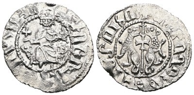 One Medieval Armenian Silver Tram - Sis Cilician Armenia 1198-1219 AD - Levon I