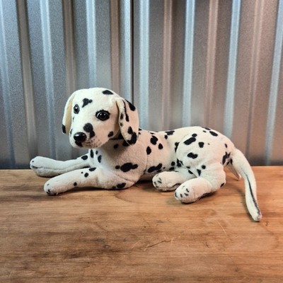 Vintage Dalmatian Dog Plush Stuffed Animal 16'' Black White Puppy Toy