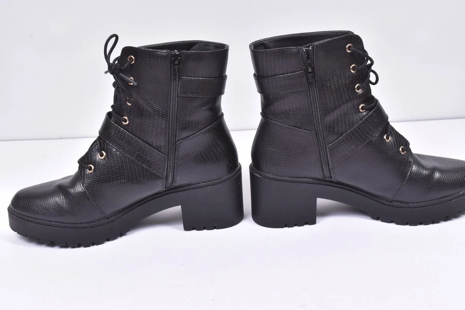 Dorothy Perkins Stiefeletten Boots schwarz Kroko-Optik Gr. 8 - guter Zustand - Bild 4 von 4