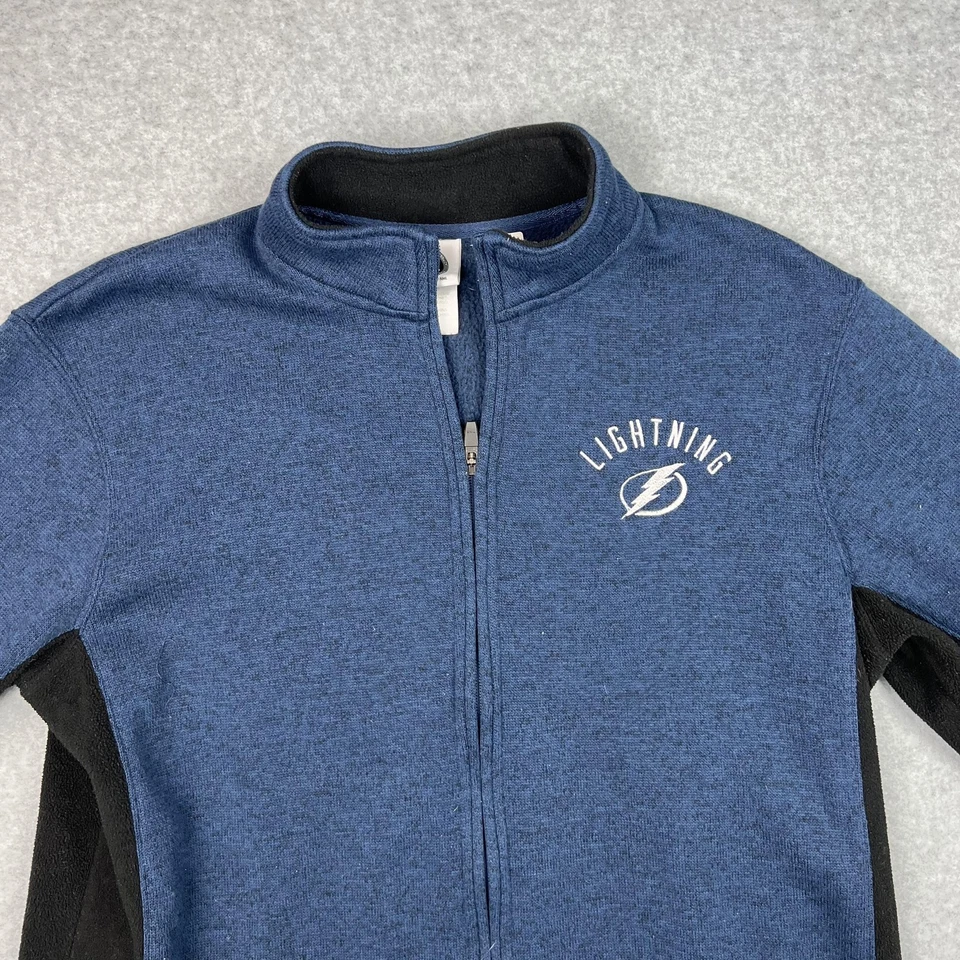 Tampa Bay Lightning Jacket Mens Large Blue Black Full Zip NHL Hockey Fleece Warm - Image 3 of 4