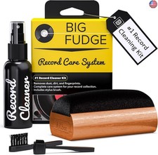 Big Fudge Vinyl Record Cleaning Kit - 4-in-1 Record Cleaner Solution - Includes