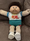 VTG Coleco 1986 Cabbage Patch Kid Boy Brown Hair Brown Eyes Colorforms Outfit