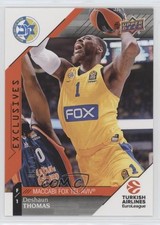 2017-18 Upper Deck Euroleague Exclusives 61/100 Deshaun Thomas #45 2x3