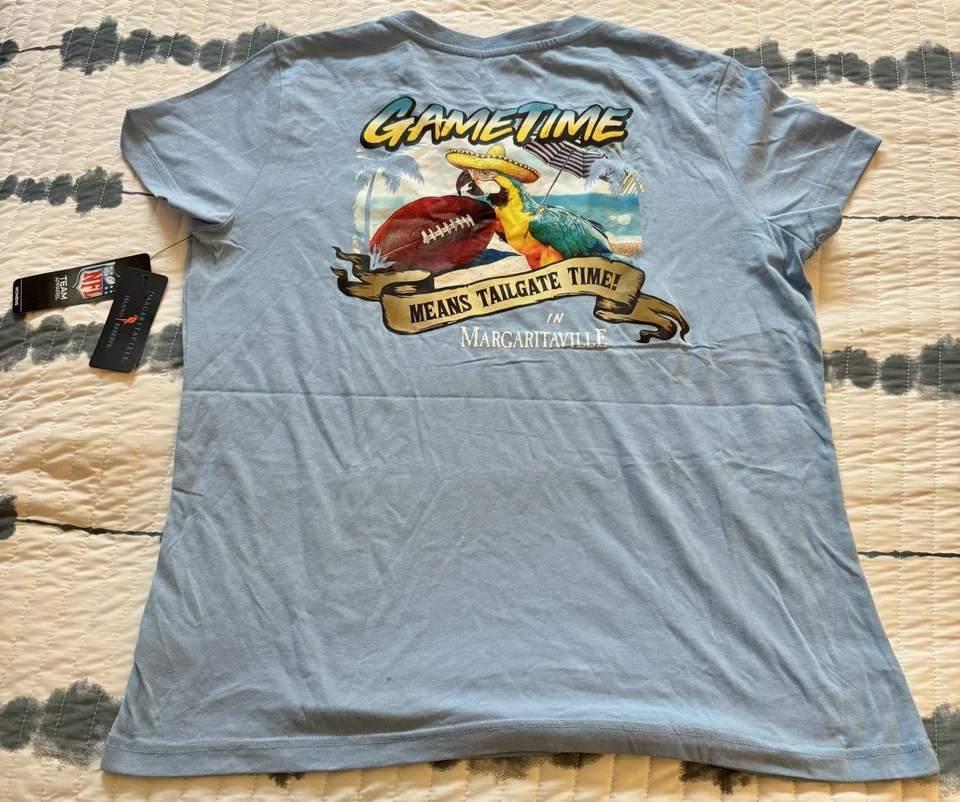 NWT Chicago Bears Margaritaville Women's Game Time V-Neck T-Shirt Blue Size XL - Image 4 of 4