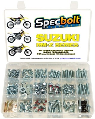250pc Specbolt Suzuki RMZ 250 or 450 Four Stroke Bolt Kit for Maintenance & Rest