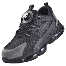 Safety Trainers for Men Steel Toe Work Sneaker Rotating Buckle Puncture Proof UK