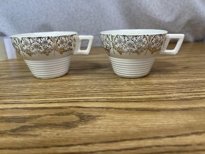 Vintage Triumph American Limoges Cup 22K Gold Trim Set Of Two 