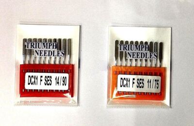 10X  DCx1 F Needles  Flat Shank Chrome Finish for Baby Lock Sergers/Overlockers