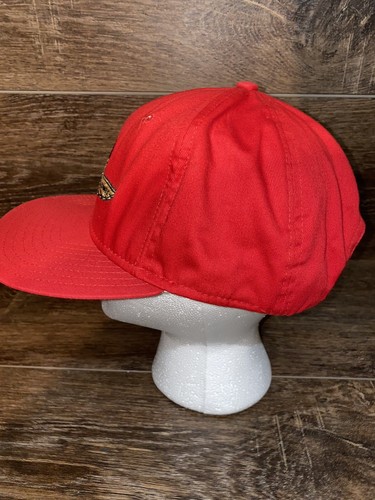 Indianapolis Motor Speedway Hat Cap Red Wings Wheel & Flags Logo Delong Made USA - Picture 2 of 7