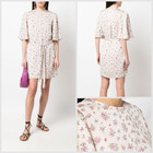 Kurzes Damenkleid Größe UK 12 Zadig & Voltaire Rhona Blumenmuster Bindegürtel ecru