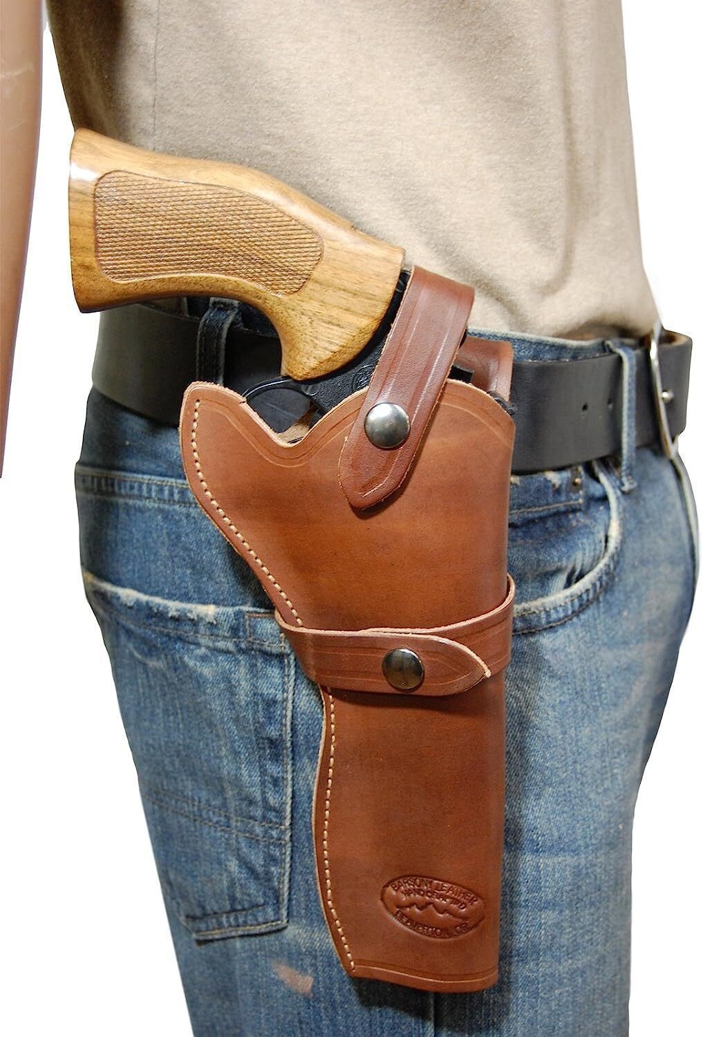 Retro medieval denim revolver holster