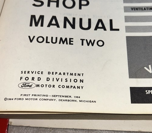 Ford Motor Company 1965 Ford Trucks Shop Manual Vol 1 & 2 OEM Original - Picture 13 of 14