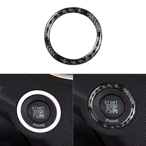Carbon Fiber Engine Start Buttons Ring Cover Trim Fit For Charger 2011-2014 - Picture 1 of 8