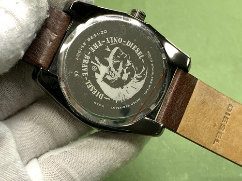 DIESEL Solo Tempo DZ1598 Brown Leather Strap with Blue Bottom Men's Quartz Watch - Picture 11 of 18